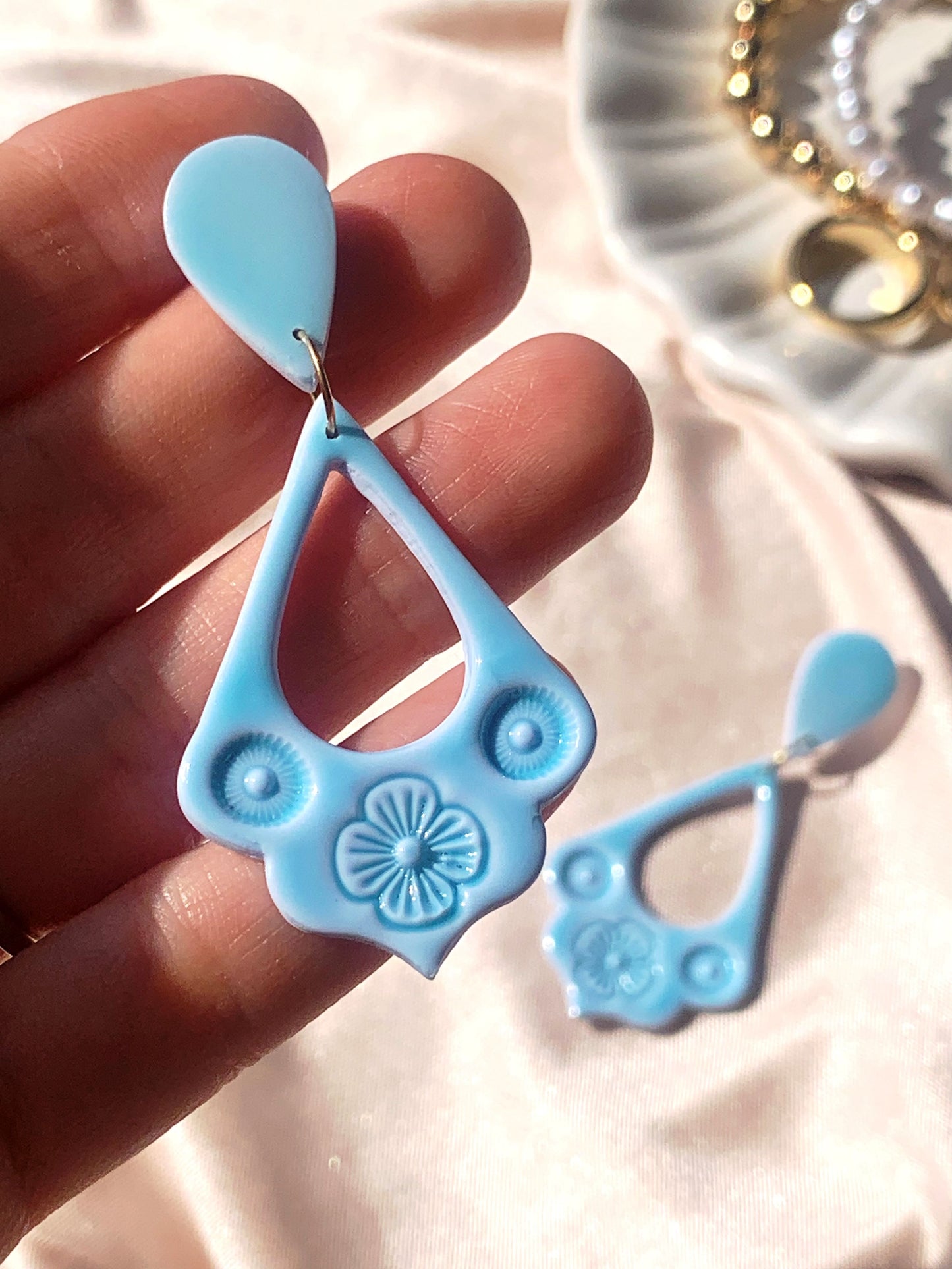 The Roberta Earrings in Sky Blue