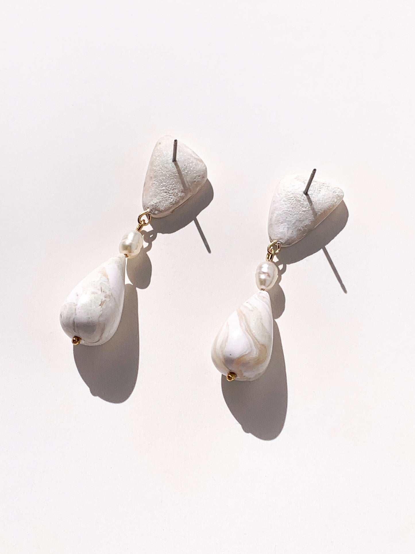 The Maria Earrings in marble