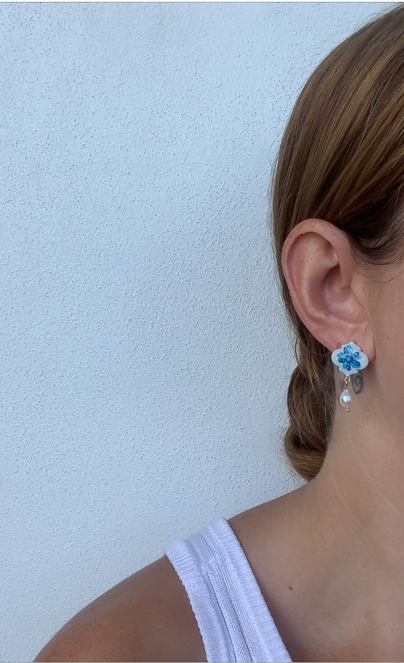 Tilly Earrings in Navy